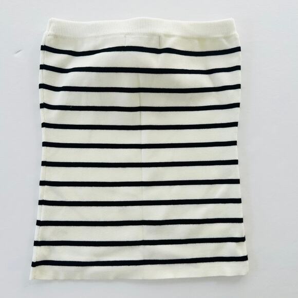 English Factory Women's Striped Tube Top Rosette Flower Size Small Cream Black - Picture 6 of 7